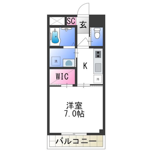 シービヤンネトール(1K/1階)の間取り写真