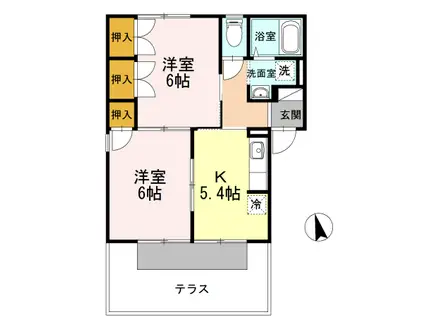 サンロード小山(2DK/1階)の間取り写真