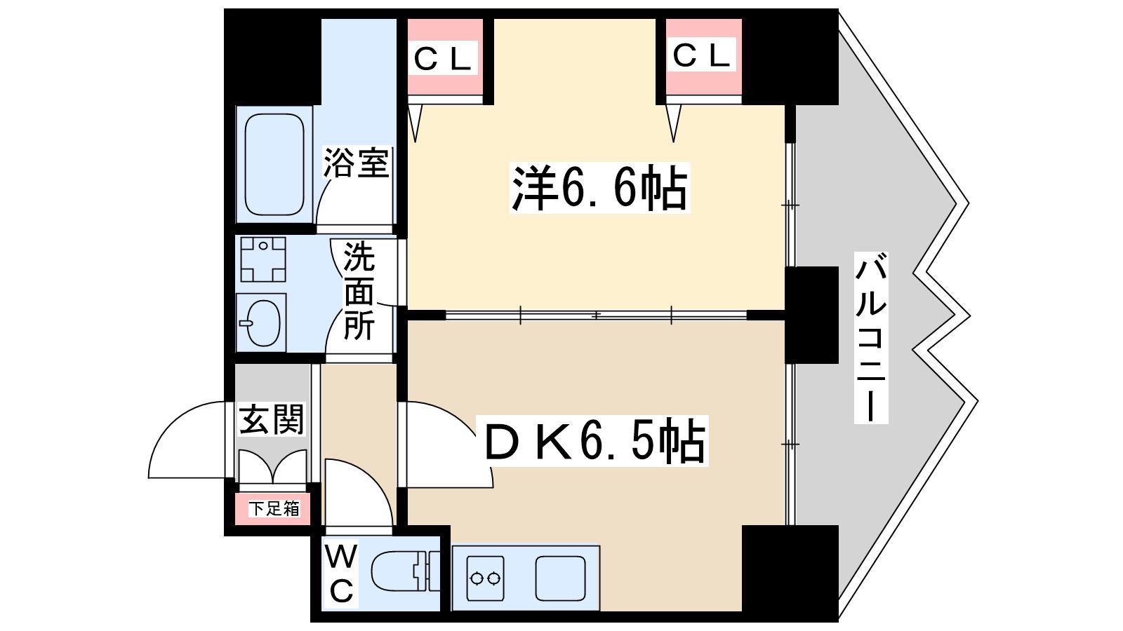 ゼウス20XX(1DK/9階)の間取り写真