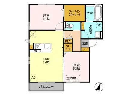 グランド ソレーユ(2LDK/3階)の間取り写真