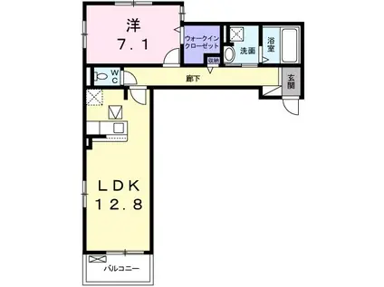 ウィステリアIII(1LDK/1階)の間取り写真
