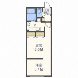 MODULOR中島公園2ND(1LDK/4階)の間取り写真