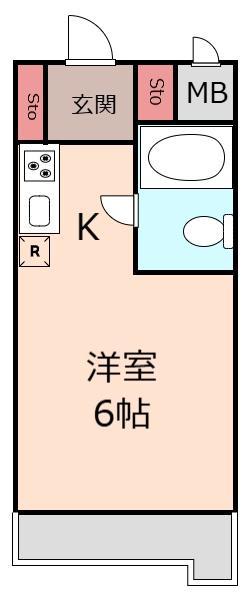 TOP川越第4(ワンルーム/4階)の間取り写真