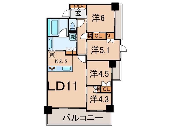 コンフォリア上池台(4LDK/3階)の間取り写真