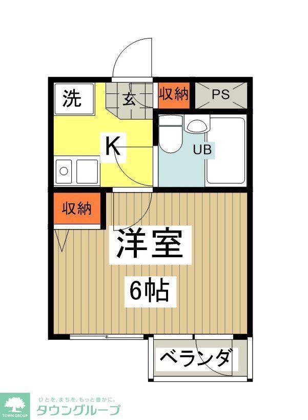 カテリーナ八王子(1K/4階)の間取り写真