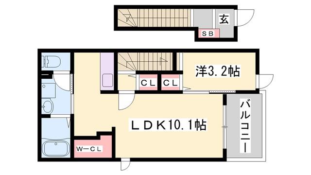 ライフステージ手柄(1LDK/2階)の間取り写真