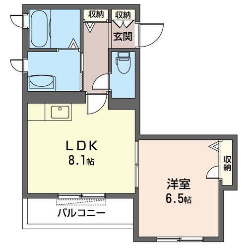らむずいあ(1LDK/2階)の間取り写真