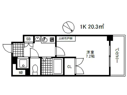 エステムコート三宮山手Ⅱソアーレ(1K/15階)の間取り写真