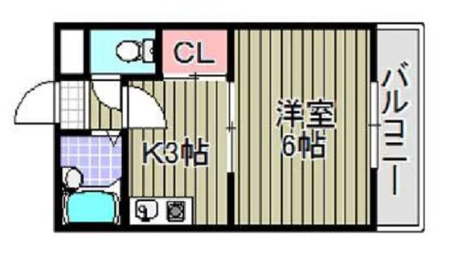 南風マンション(ワンルーム/4階)の間取り写真