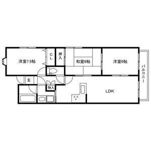 シャンティ船場(3LDK/5階)の間取り写真