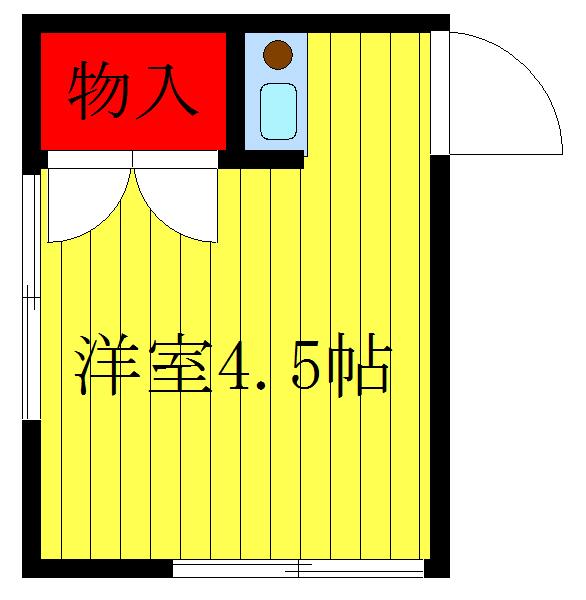 くれない荘(ワンルーム/2階)の間取り写真