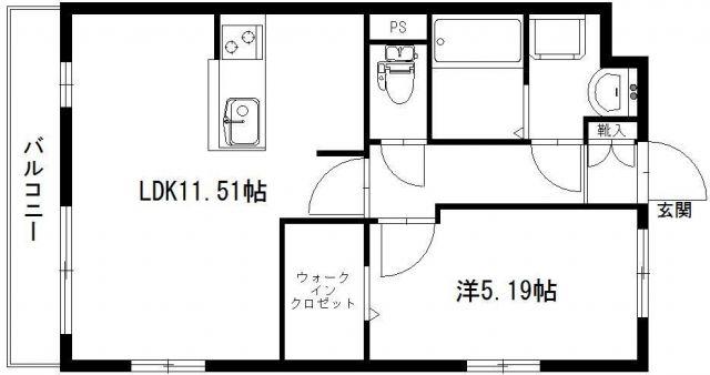 グランソレイユ(1LDK/2階)の間取り写真