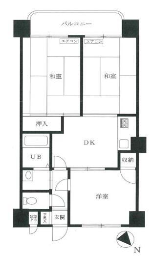 セントヒルズ鹿児島第2(3DK/1階)の間取り写真
