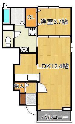 ベルデュールIII(1LDK/1階)の間取り写真
