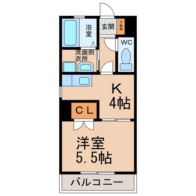 セゾン丸山(1K/1階)の間取り写真