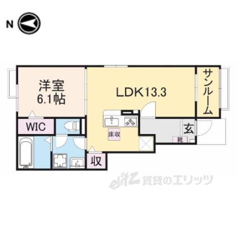 ベル・エクラ2(1LDK/1階)の間取り写真