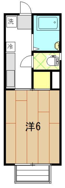 桜ハイツ(1K/1階)の間取り写真