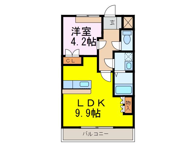 ハッピータウンゴウド(1LDK/1階)の間取り写真