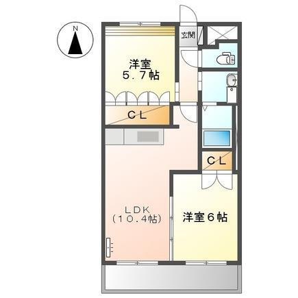 エトワール・シエル(2LDK/2階)の間取り写真