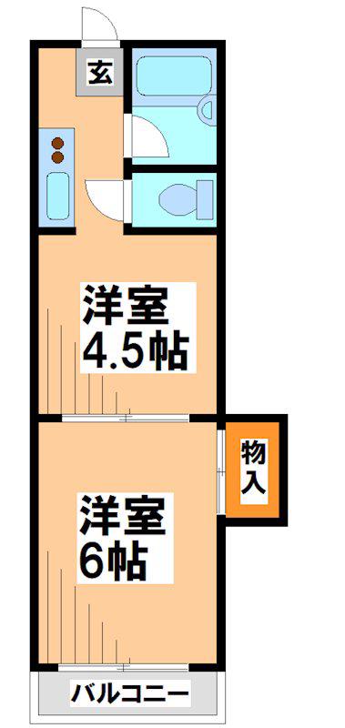 アイフォート国領(2K/2階)の間取り写真