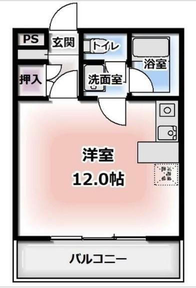 ルミエール馬渕(ワンルーム/4階)の間取り写真