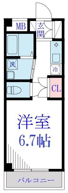 レスタシア穴川(ワンルーム/2階)の間取り写真