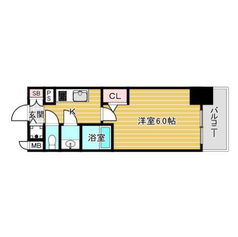 エスリード大阪城クローグ(1K/3階)の間取り写真