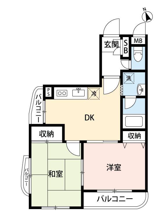 アーガスヒルズ33(2DK/3階)の間取り写真