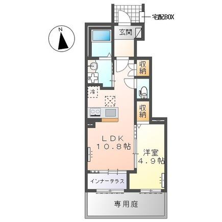 エアルームシノ(1LDK/1階)の間取り写真