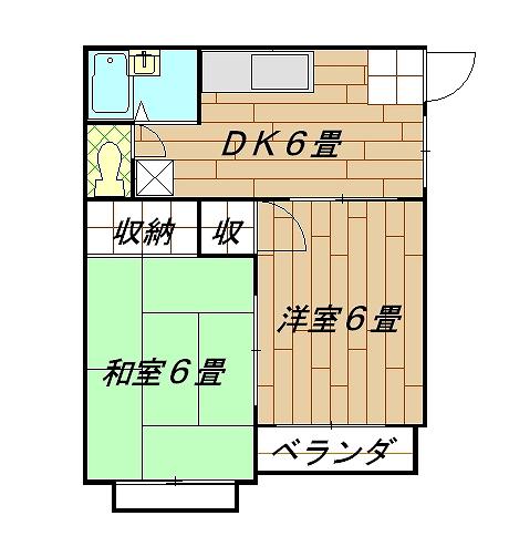 STハウス(2DK/2階)の間取り写真