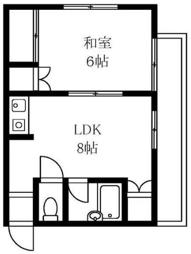 メゾン山本(1LDK/2階)の間取り写真