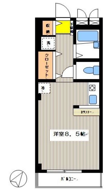ビラージュU(ワンルーム/2階)の間取り写真