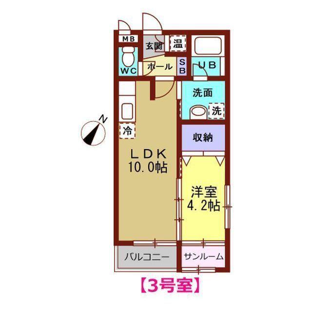 コメットK(1LDK/1階)の間取り写真
