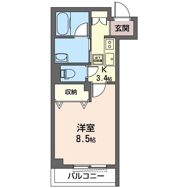 シャルムローズ(1K/1階)の間取り写真