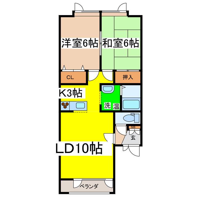ザ・アレンジコウ(2LDK/1階)の間取り写真