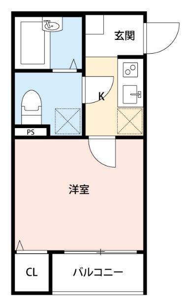 ウィステリア川崎(1K/1階)の間取り写真