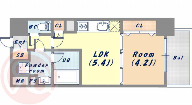 メルディア大正D.C(1DK/6階)の間取り写真