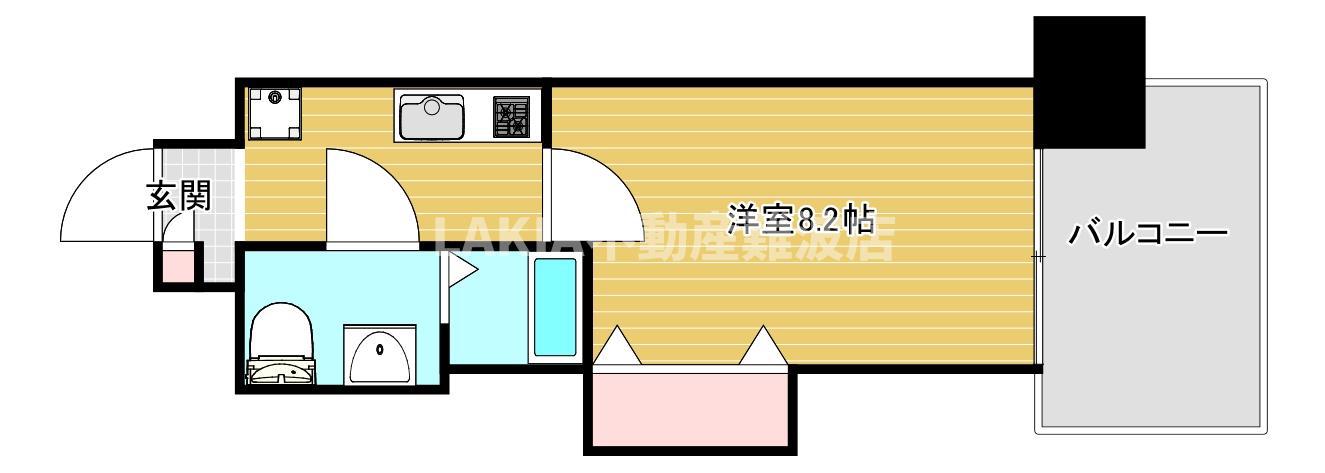 LUXE難波イースト(1K/3階)の間取り写真