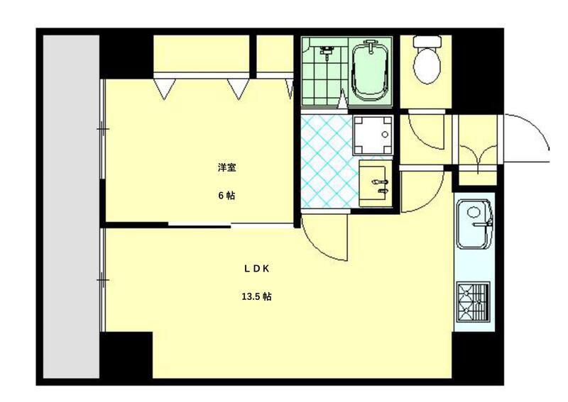 グランデージ新深江(1LDK/3階)の間取り写真