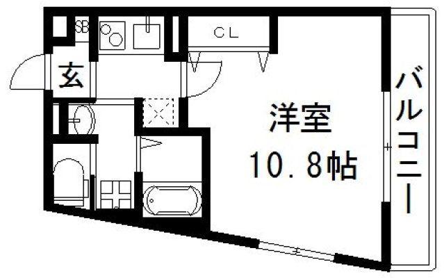 トライアングル(1K/2階)の間取り写真