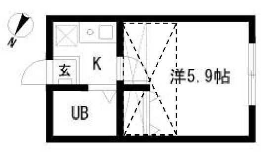アビタシオン吉町(1K/2階)の間取り写真