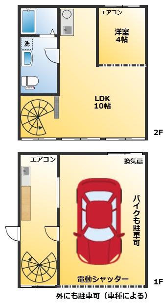 16BASE(1LDK/1階)の間取り写真