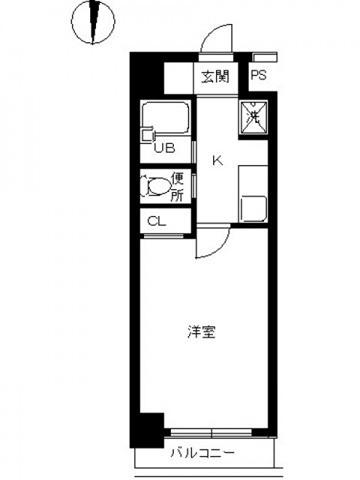 スカイコート銀座東第2(1K/5階)の間取り写真