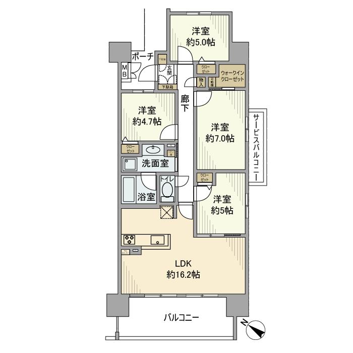 リコット三河安城南町(4LDK/2階)の間取り写真
