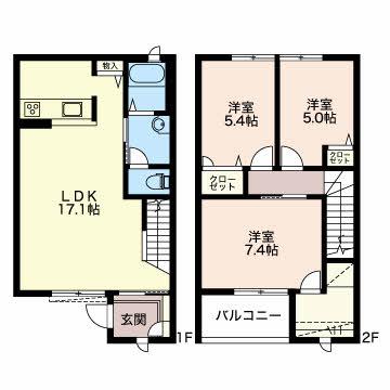 ＪＲ東海道本線 安倍川駅 徒歩24分 2階建 築21年(3SLDK/1階)の間取り写真