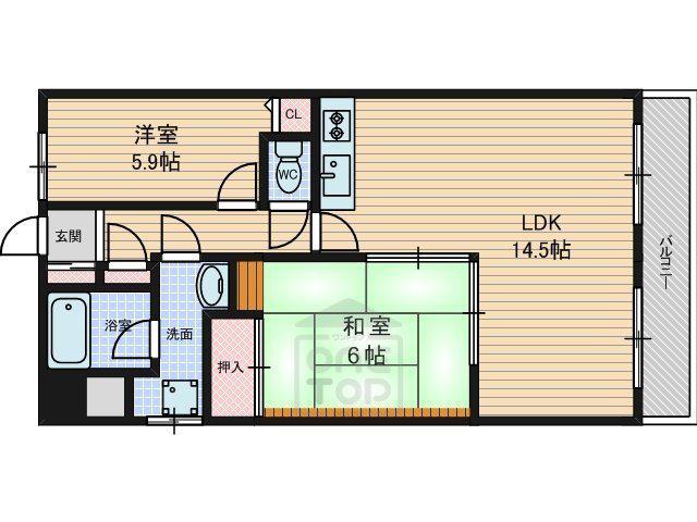 グレーシア大西(2LDK/3階)の間取り写真
