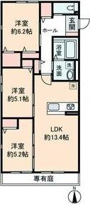 HEIM MAISON 庄内通駅東 D棟(3LDK/1階)の間取り写真