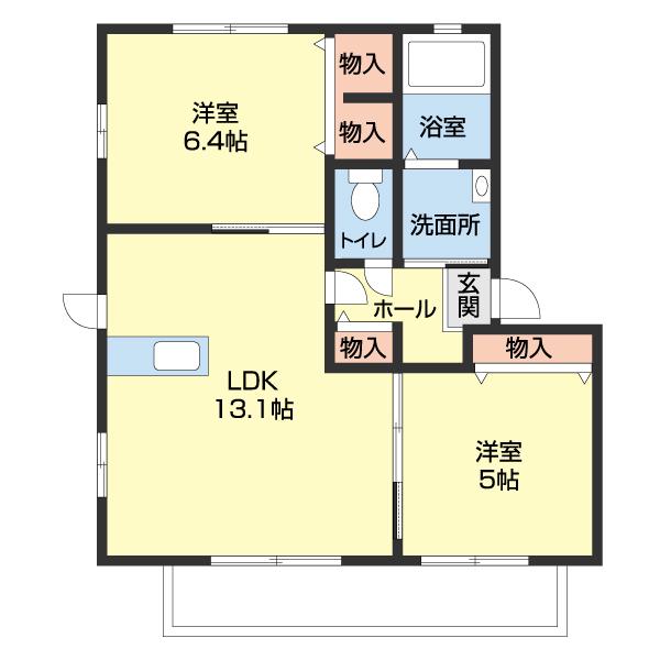ＪＲ和歌山線 岩出駅 徒歩43分 2階建 築17年(2LDK/2階)の間取り写真