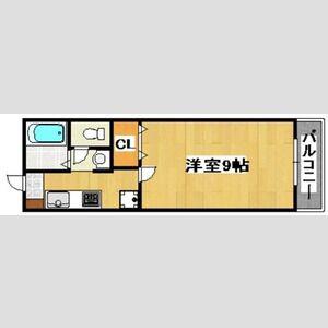 FRIENDS 24 B棟(1K/2階)の間取り写真