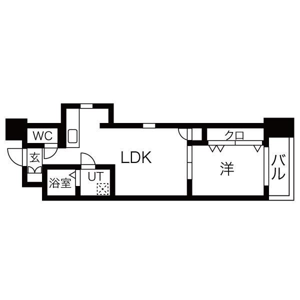プラージュ大曽根(1LDK/6階)の間取り写真